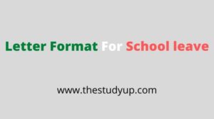 letter format for school leave