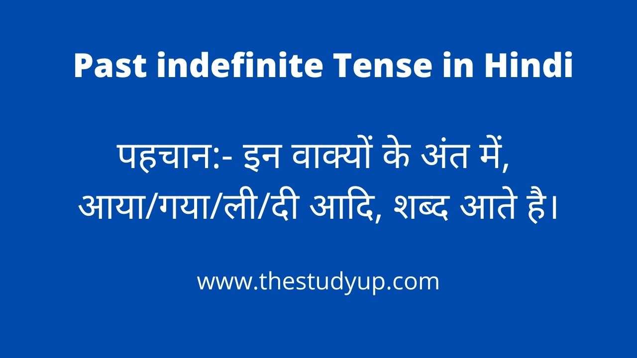 past indefinite tense in hindi